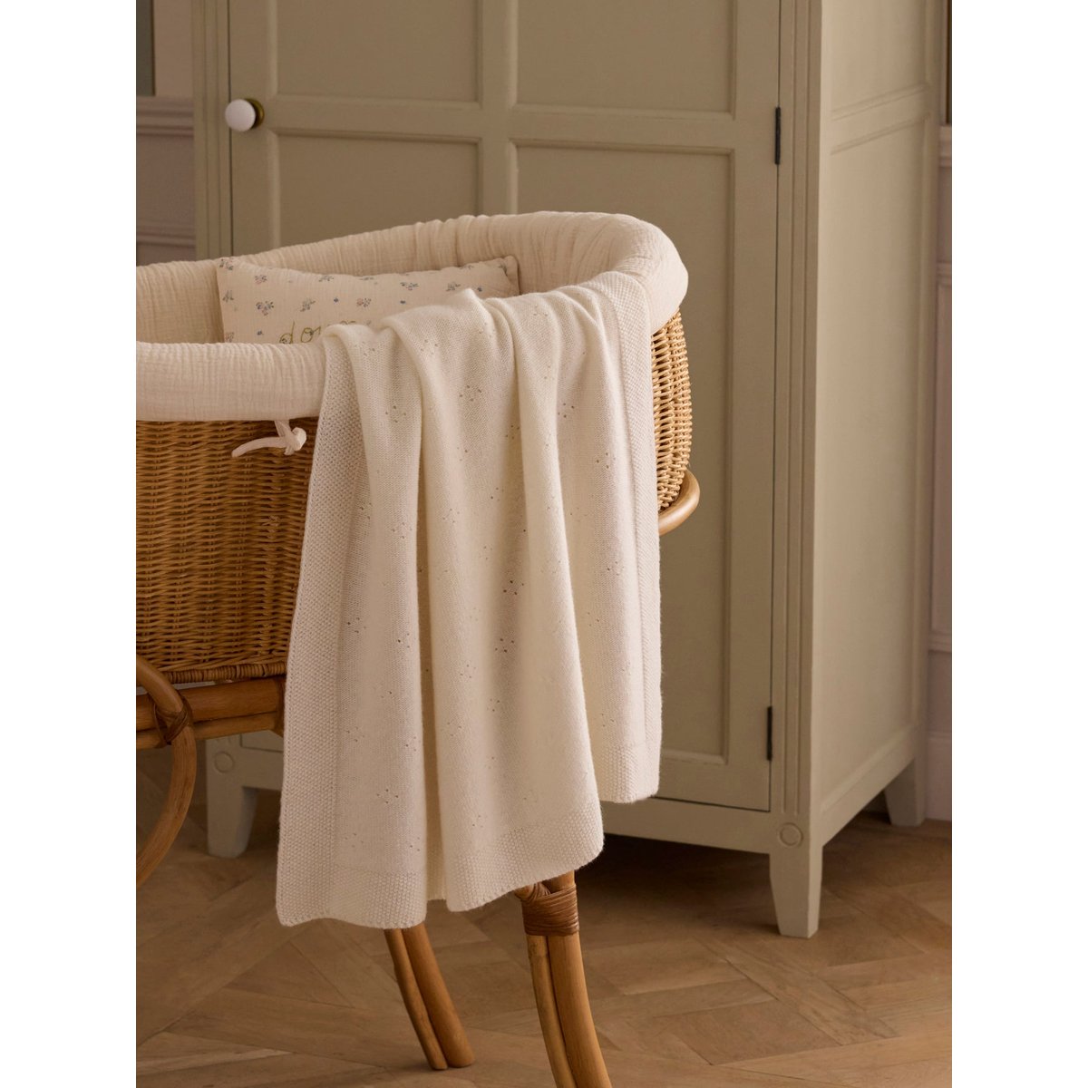 Plaid pointelle Lambswool ivoire, CYRILLUS