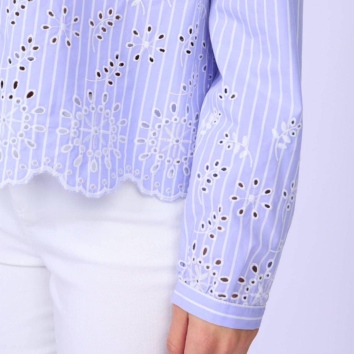 Chemise broderies Gillia bleu ciel, MISE AU GREEN