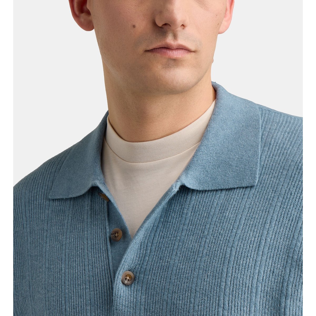 Polo solomay à rayures bleu grisé, GALERIES LAFAYETTE