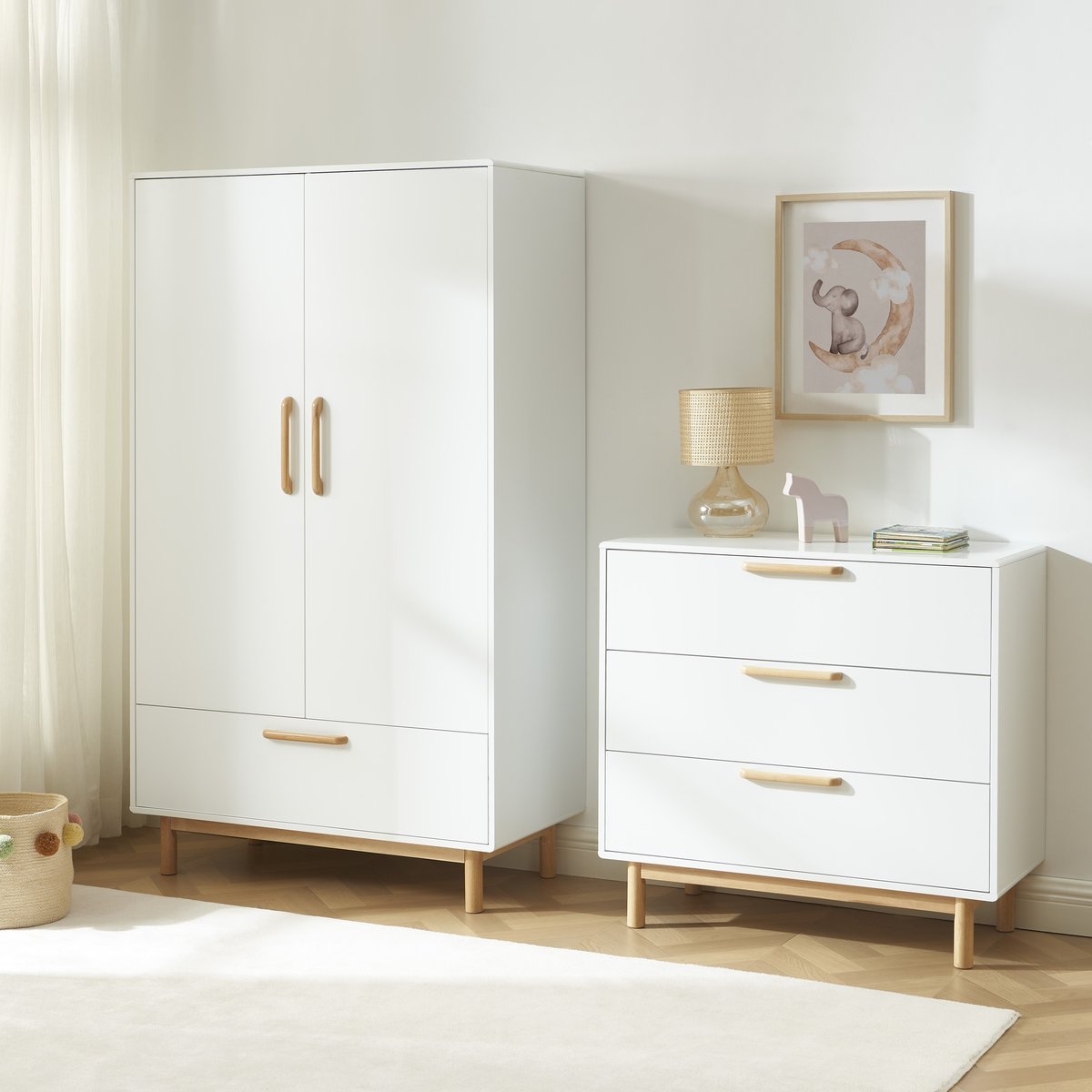 Armoire enfant 2 portes  ROME blanc, BAÏTA