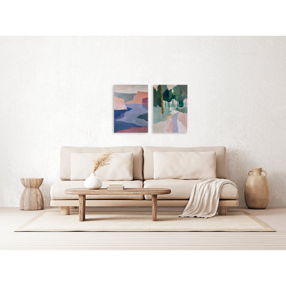 Set 2 Peintures sur toile 60x40 imprimé HD imprimé paysage, REALLY NICE THINGS