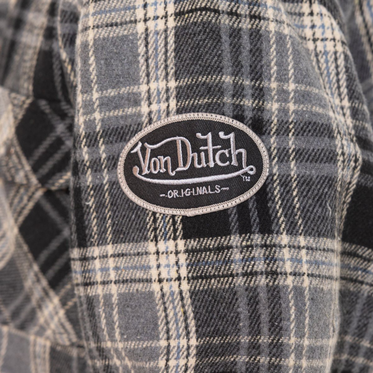 Surchemise à carreaux Pepper noir/blanc/gris clair/bleu clair, VON DUTCH
