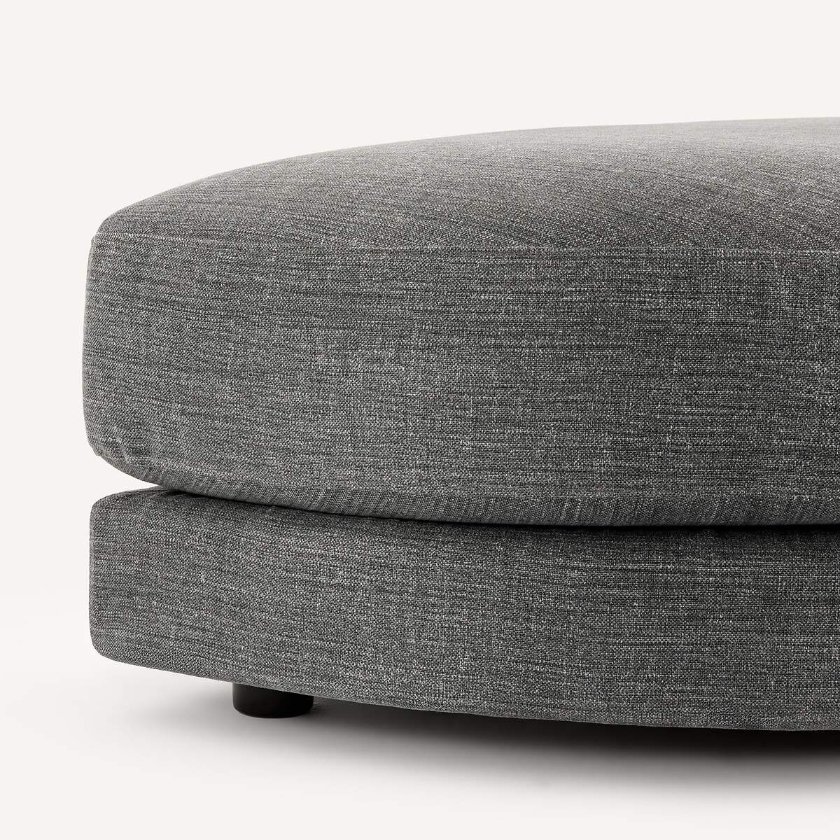 Repose-pieds modulable en coton et lin, TIBERIO anthracite, AM.PM