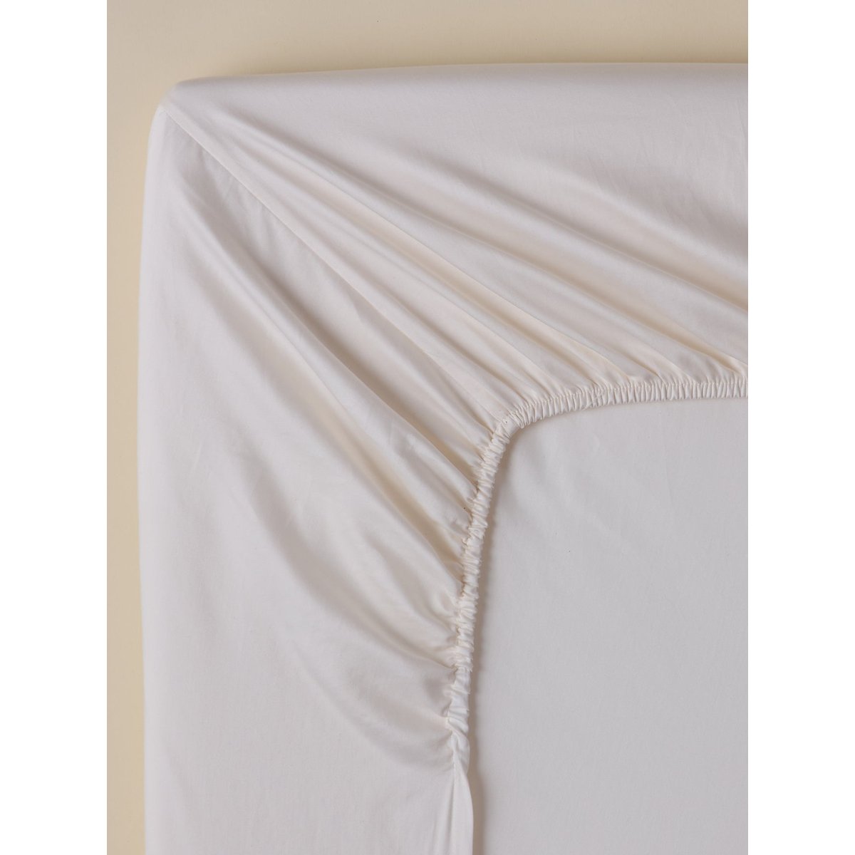 Drap-housse satin de coton "Léonore" ecru, CYRILLUS