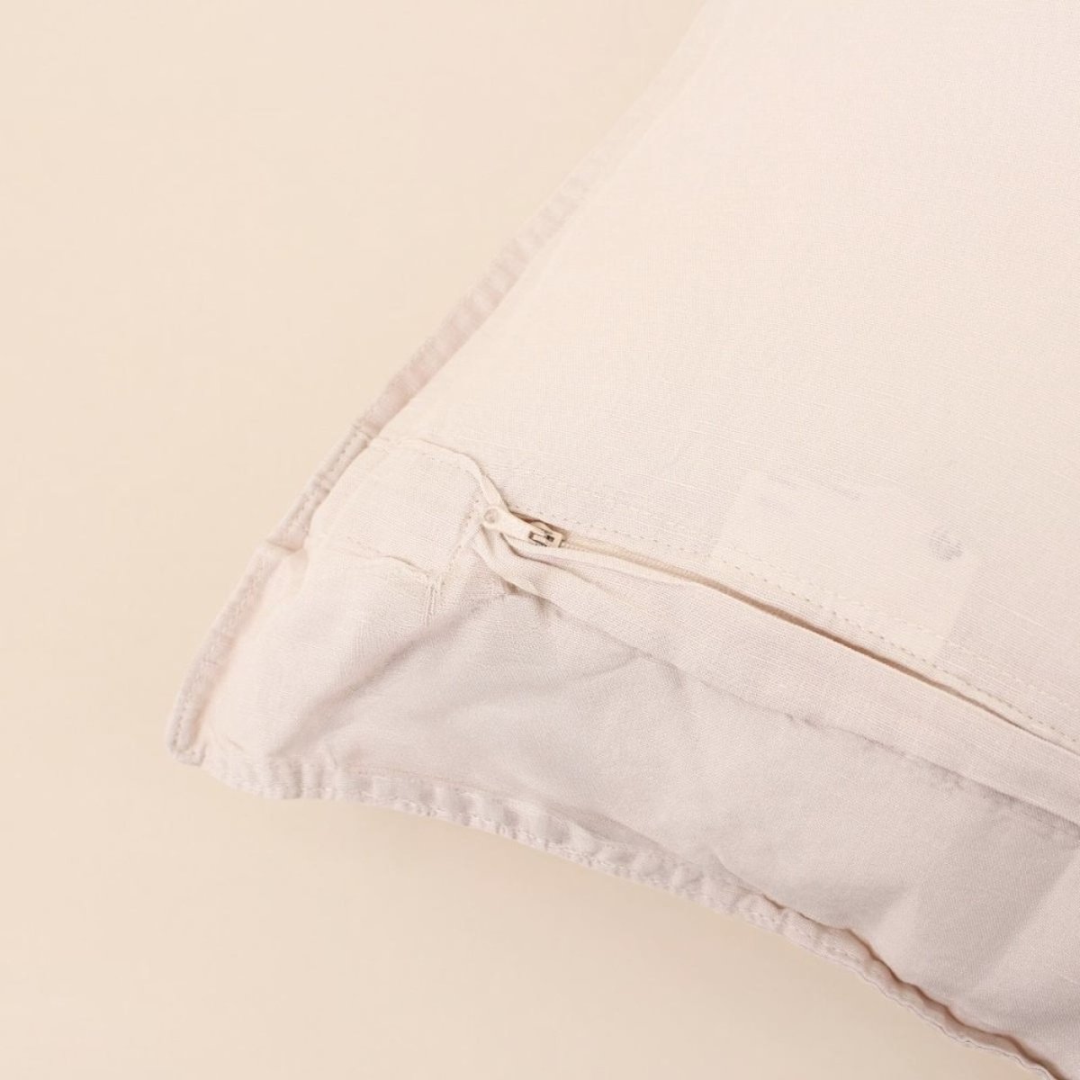 Coussin avec lin 45x45cm blanc, ORNAMI