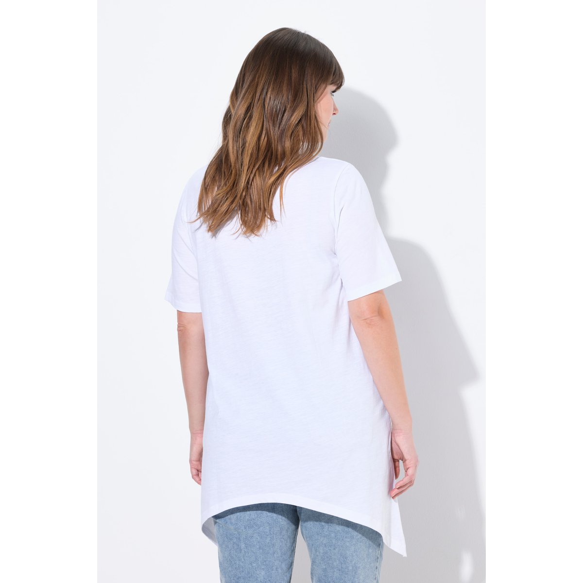 T-shirt, soleil, col rond, manches courtes blanc cassé, ULLA POPKEN