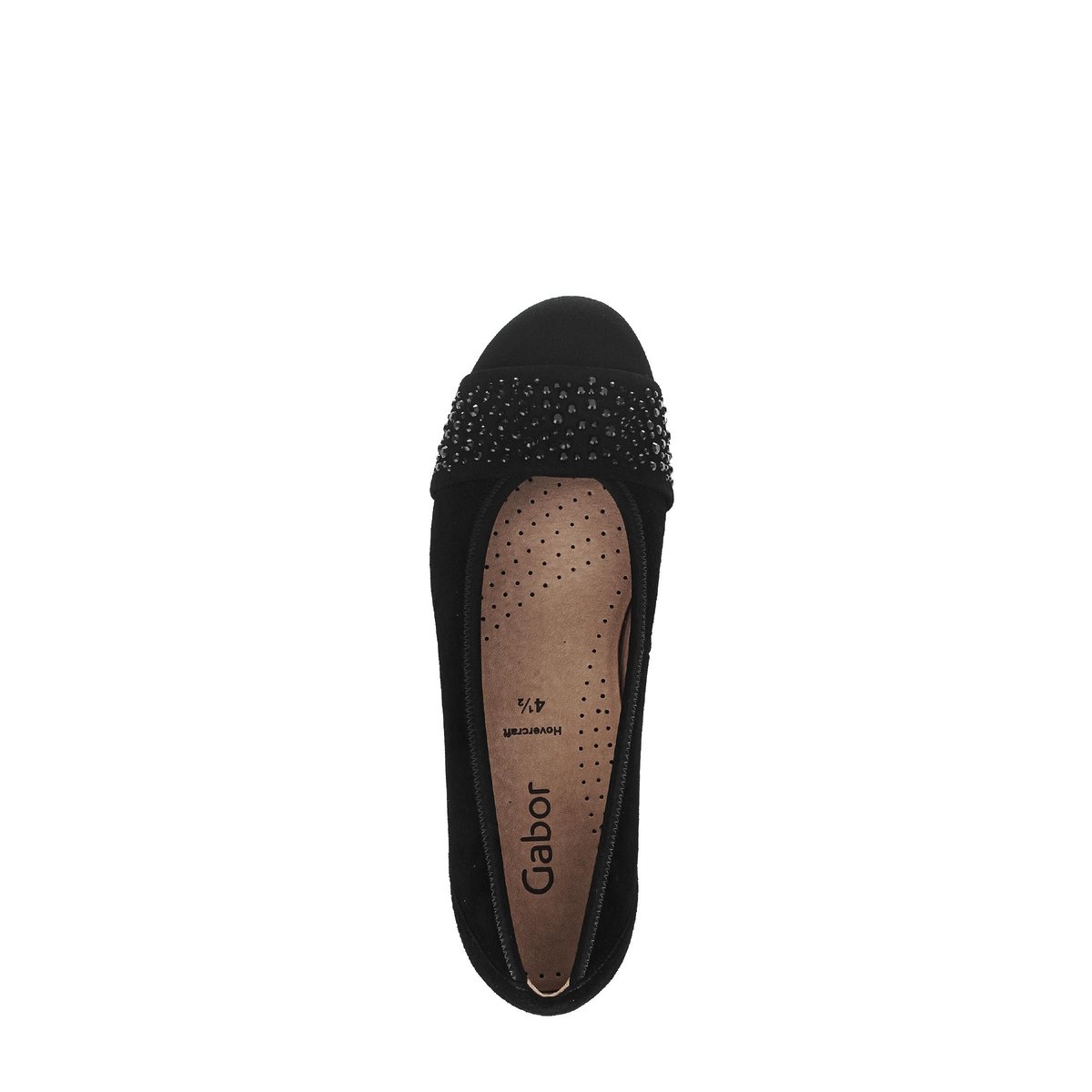 Ballerines en cuir à talon décroché noir velours, GABOR