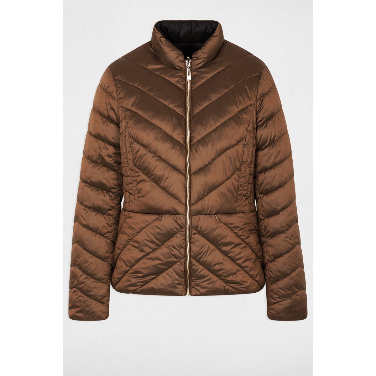 Doudoune réversible satinée couleur bronze, MORGAN