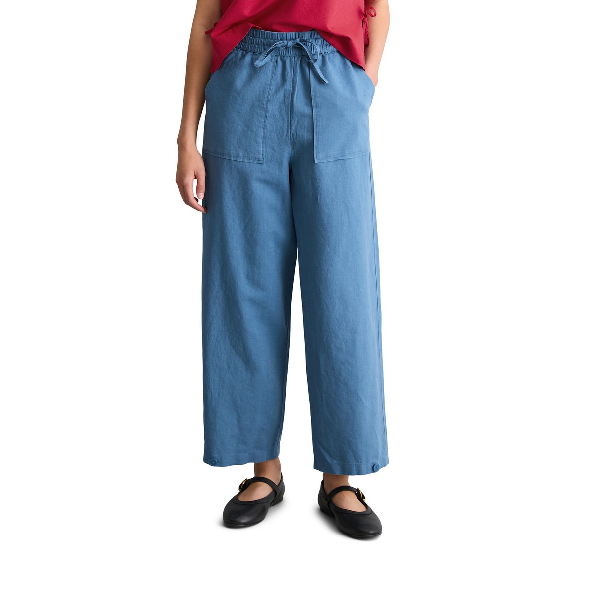 Short régulier en mélange de lin et de coton bleu moyen, MARC O’POLO DENIM