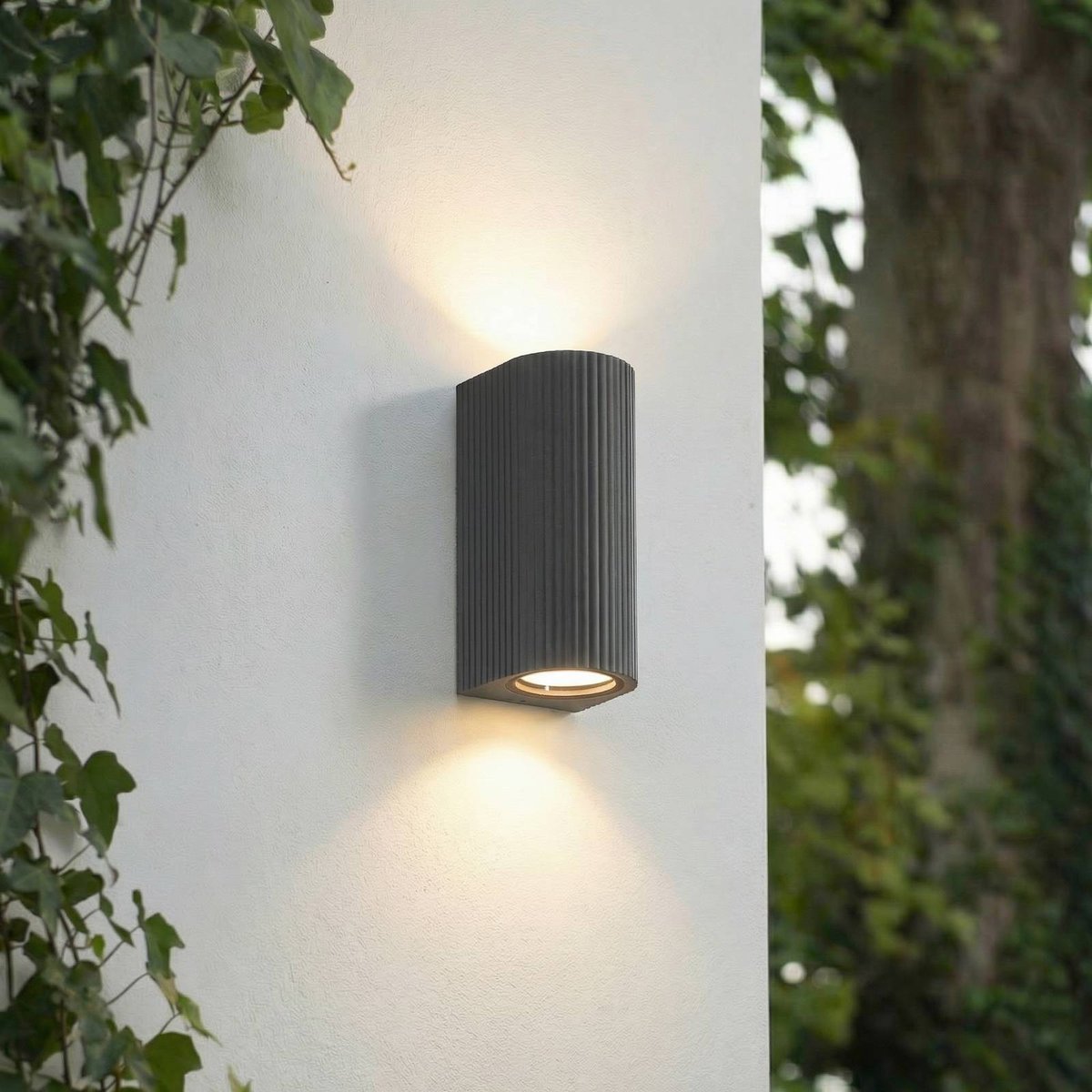 Applique extérieure en aluminium moderne anthracite, LINDBY