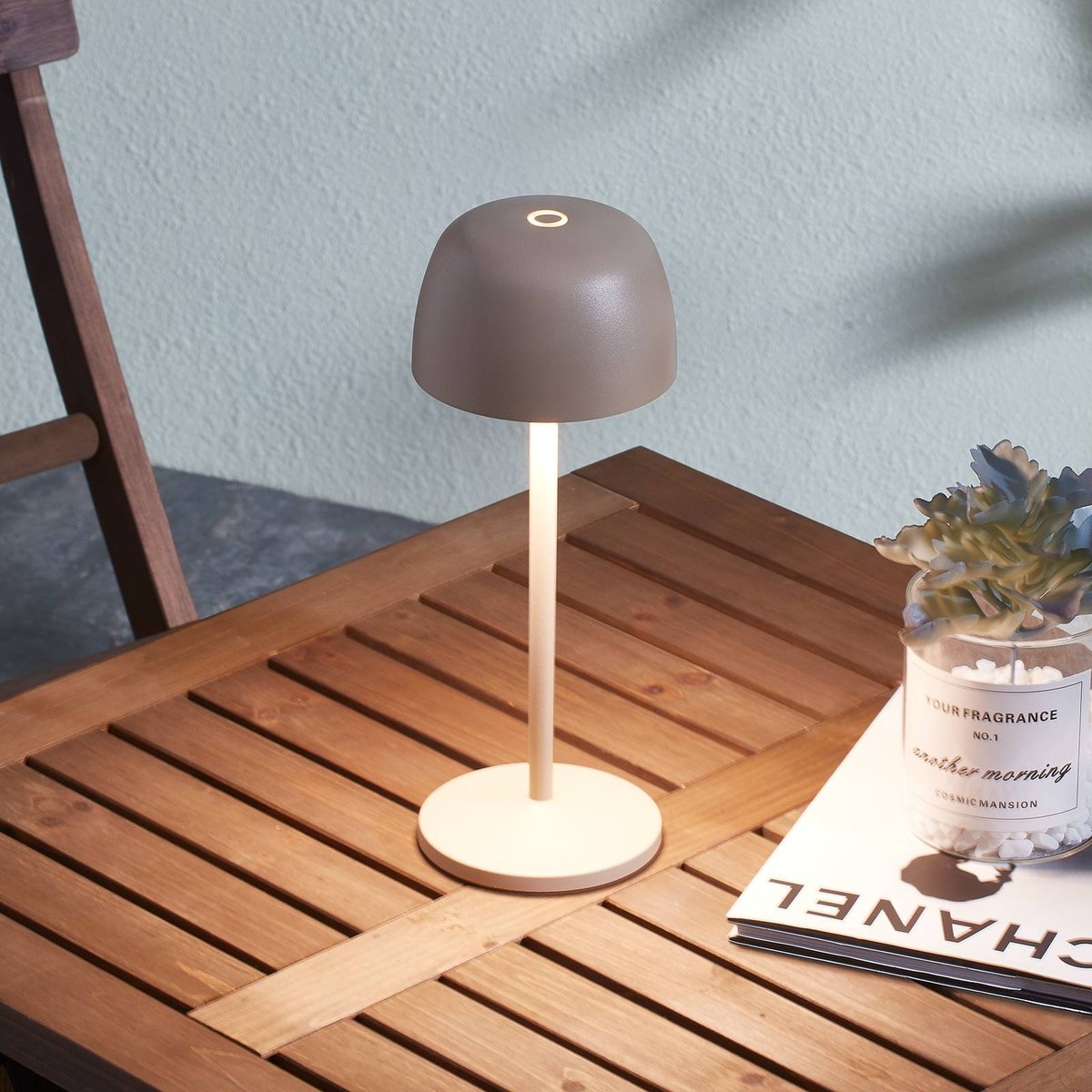 Luminaire de terrasse en aluminium moderneLED beige sable, LINDBY