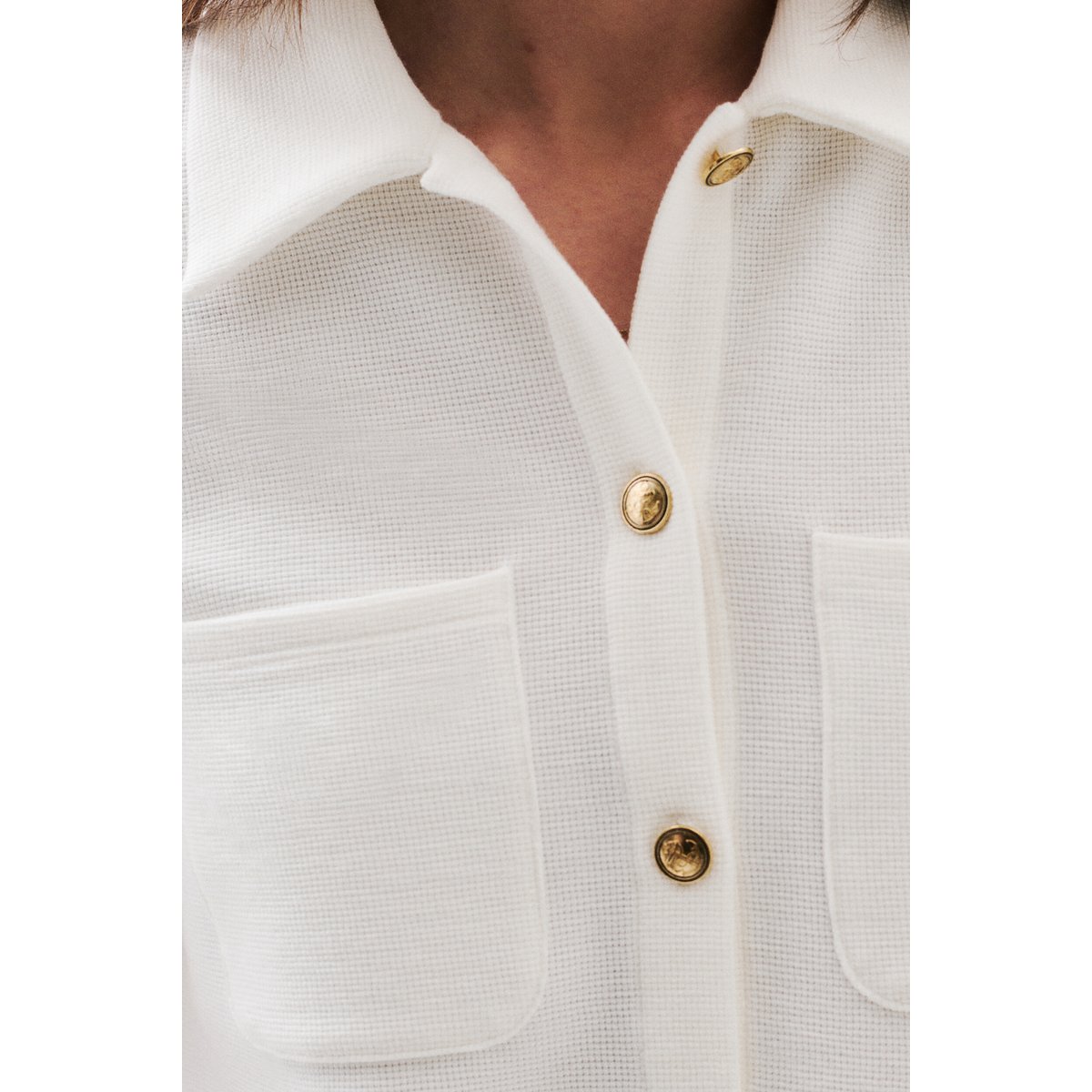 T-shirt droit col chemise TOBIAS ecru, CAROLL