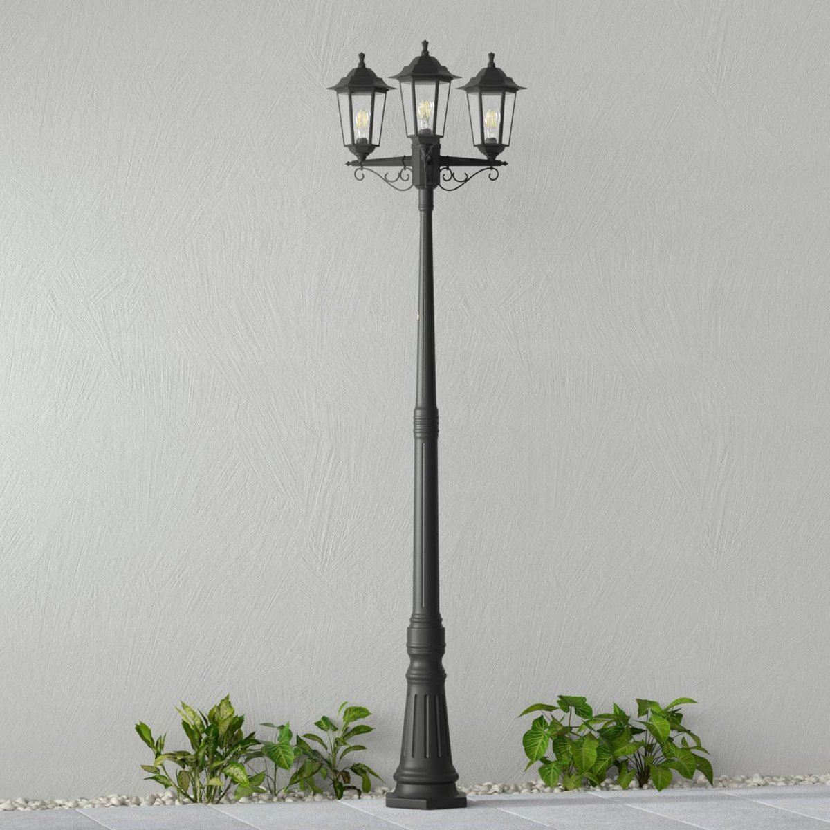 Lampadaire extérieur  antique, Nane noir (ral 9005), LINDBY