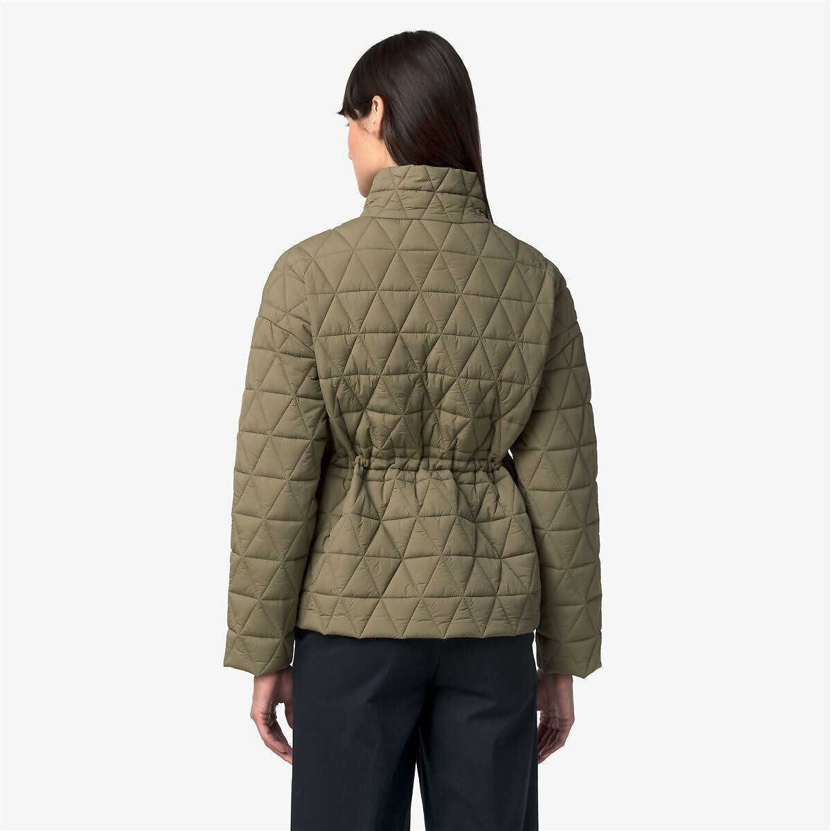 Coupe-vent mi-long, SELENE DIAMOND QUILTED WARM vert army, K-WAY