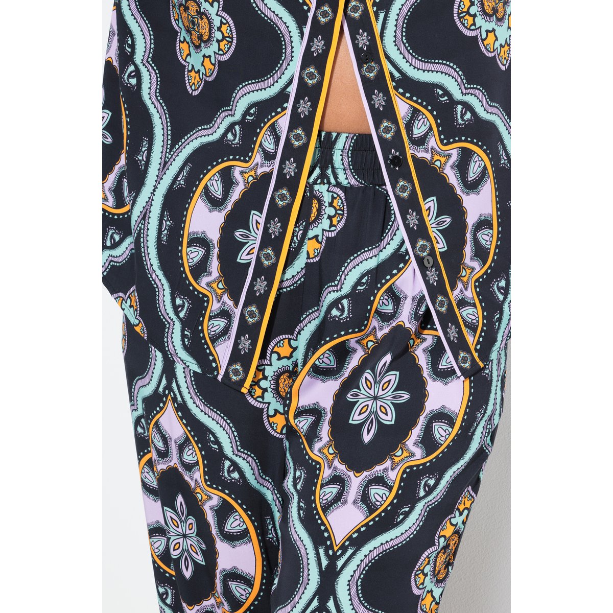 Pantalon à enfiler. Taille élastique. Jambe noir, ULLA POPKEN