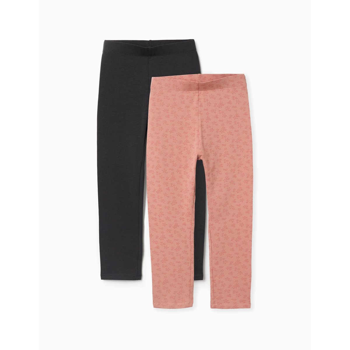 Lot de 2 leggings unis et imprimés rose, ZIPPY