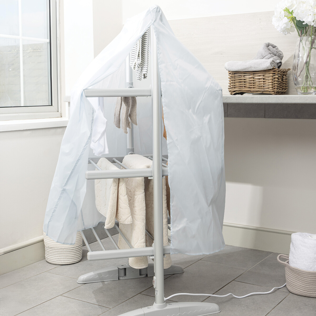 3-Tier Large Heated Airer white, PIFCO