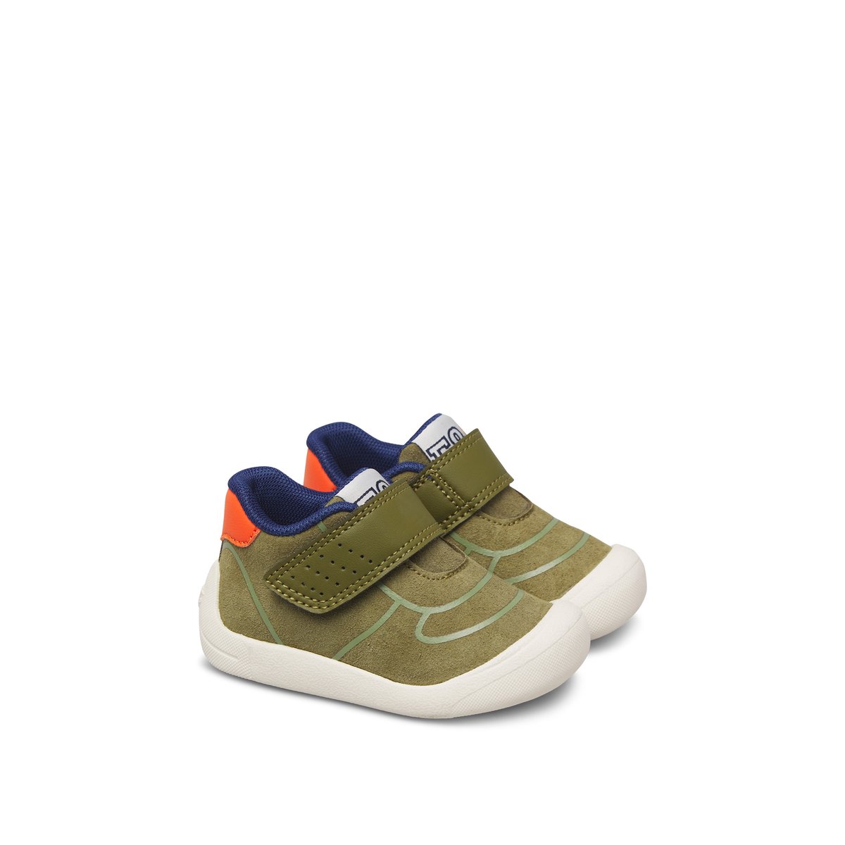 Chaussures premiers pas en simili cuir FREE 2 VL. kaki-orange, FALCOTTO