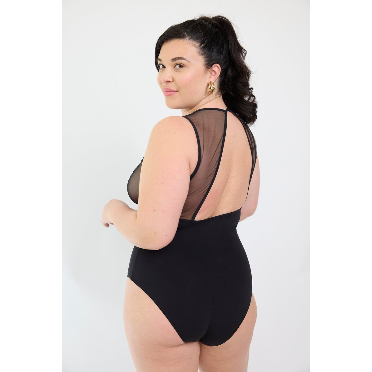 Body sans armatures en guipure MIDNIGHT FEVER noir, MAISON LEJABY