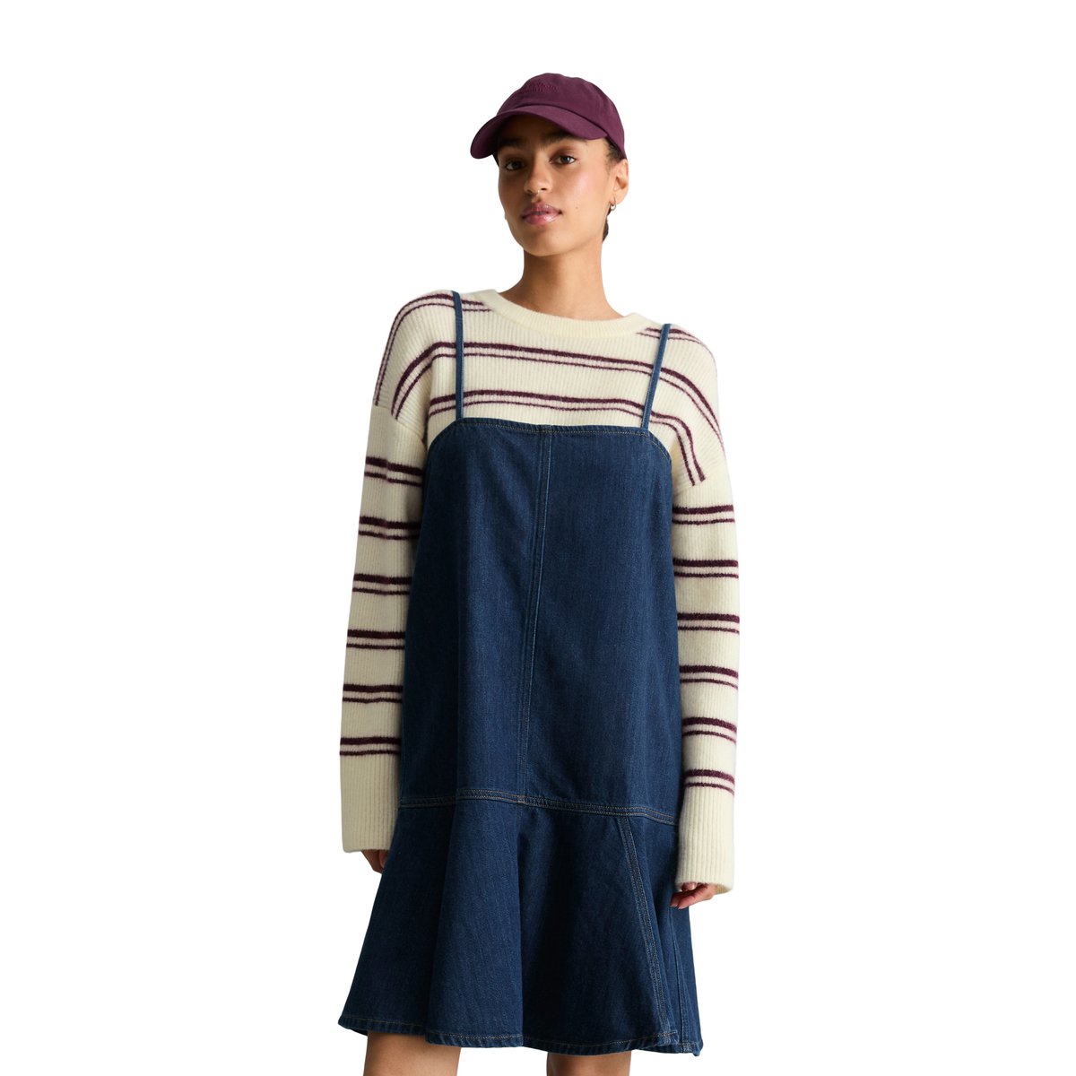 Robe courte en jean, coupe classique réalisé avec Orange Fiber bleu, MARC O’POLO DENIM