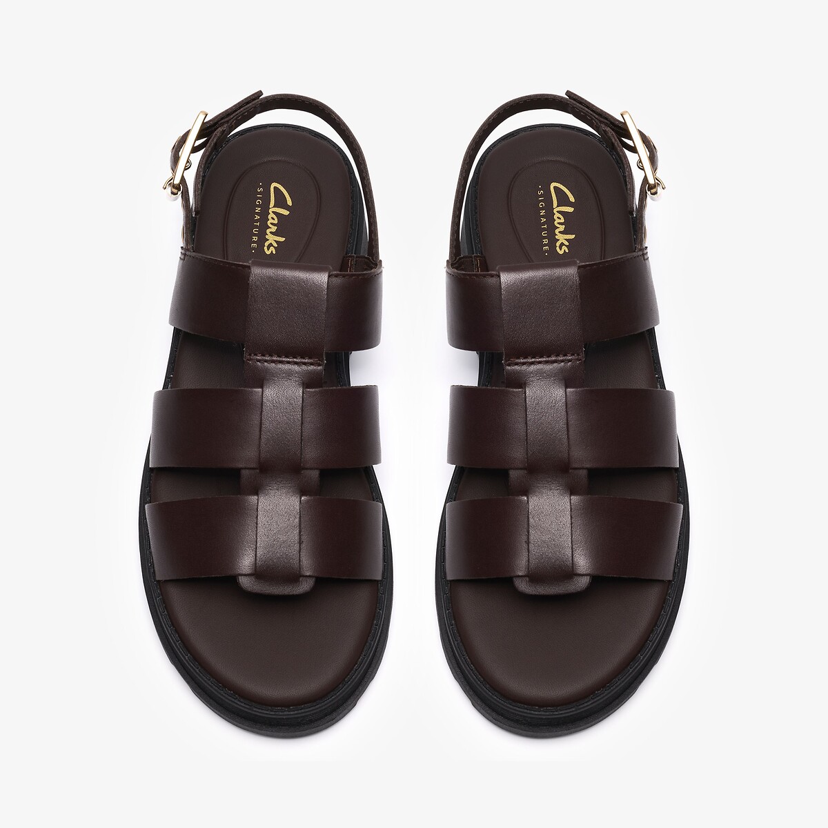 Sandali in pelle Orinoco3 Strap marrone scuro, CLARKS