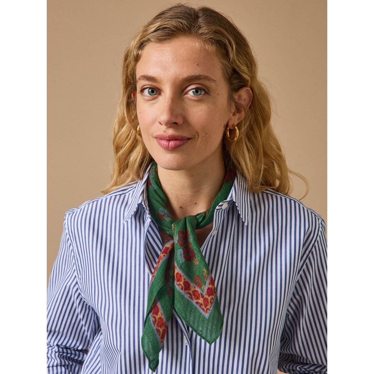 Bandana imprimé en laine green, CYRILLUS
