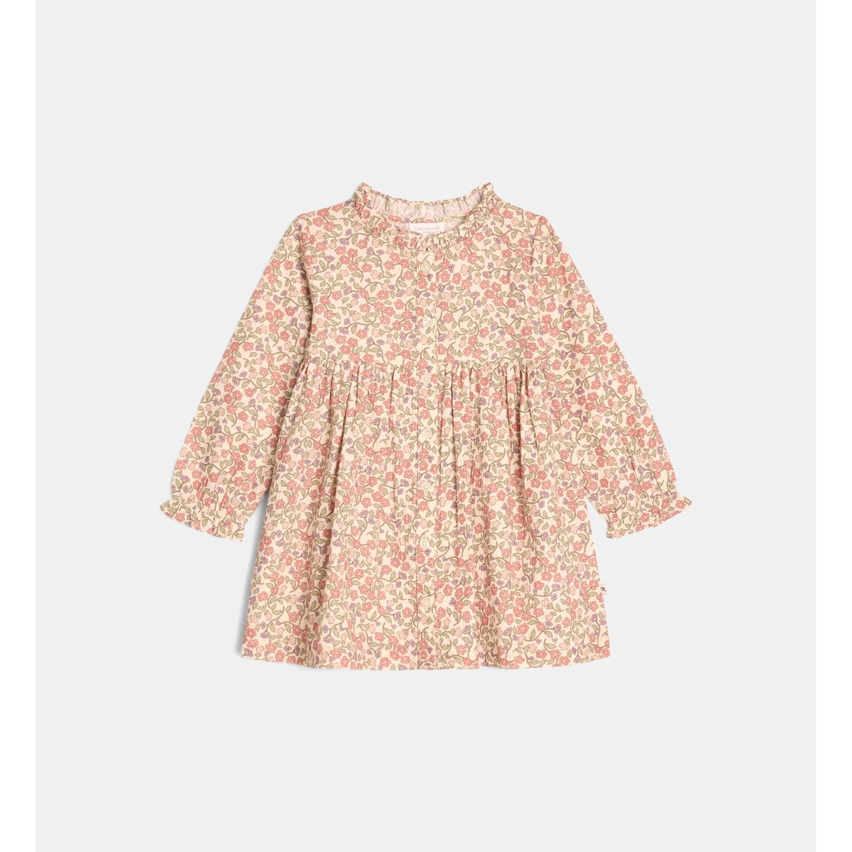 Robe ample tasmine en popeline de coton bio écru et multicolore, CADET ROUSSELLE