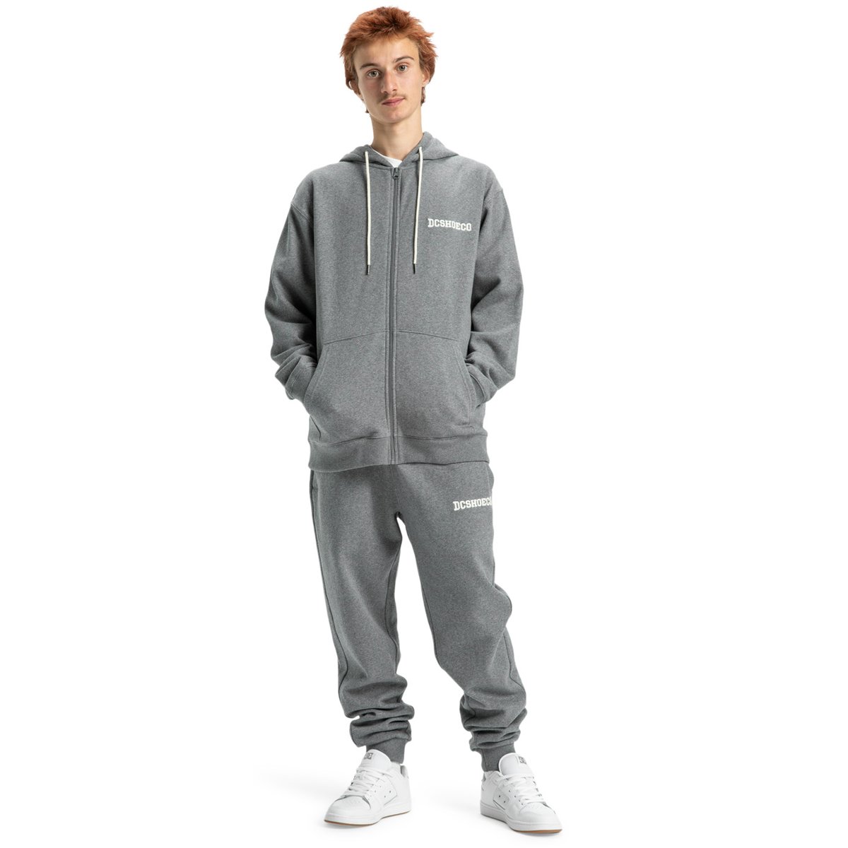 Sweat à capuche zippé BASELINE. gris dark grey heather, DC SHOES
