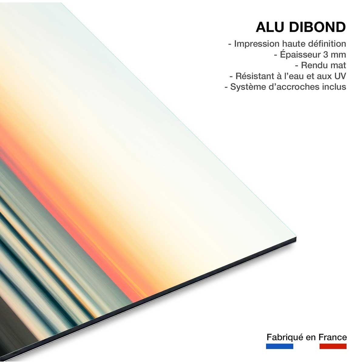 Tableau contemporain sunset lines tableau alu dibond, HEXOA
