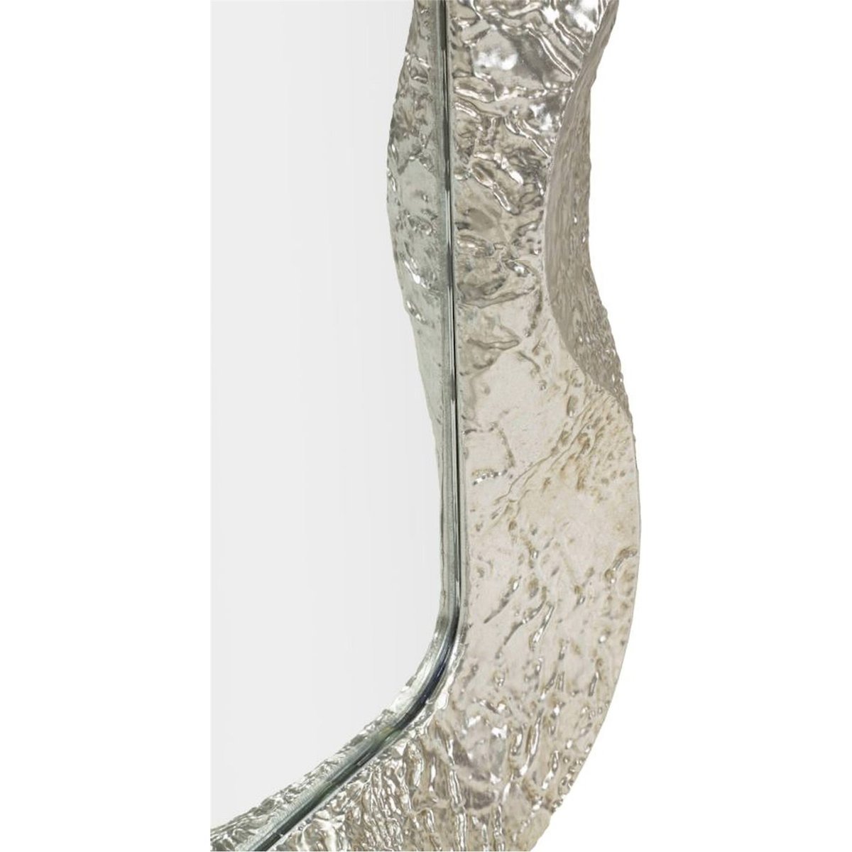 Miroir rectangulaire au cadre sculptural GLAM argenté, RECOLLECTION