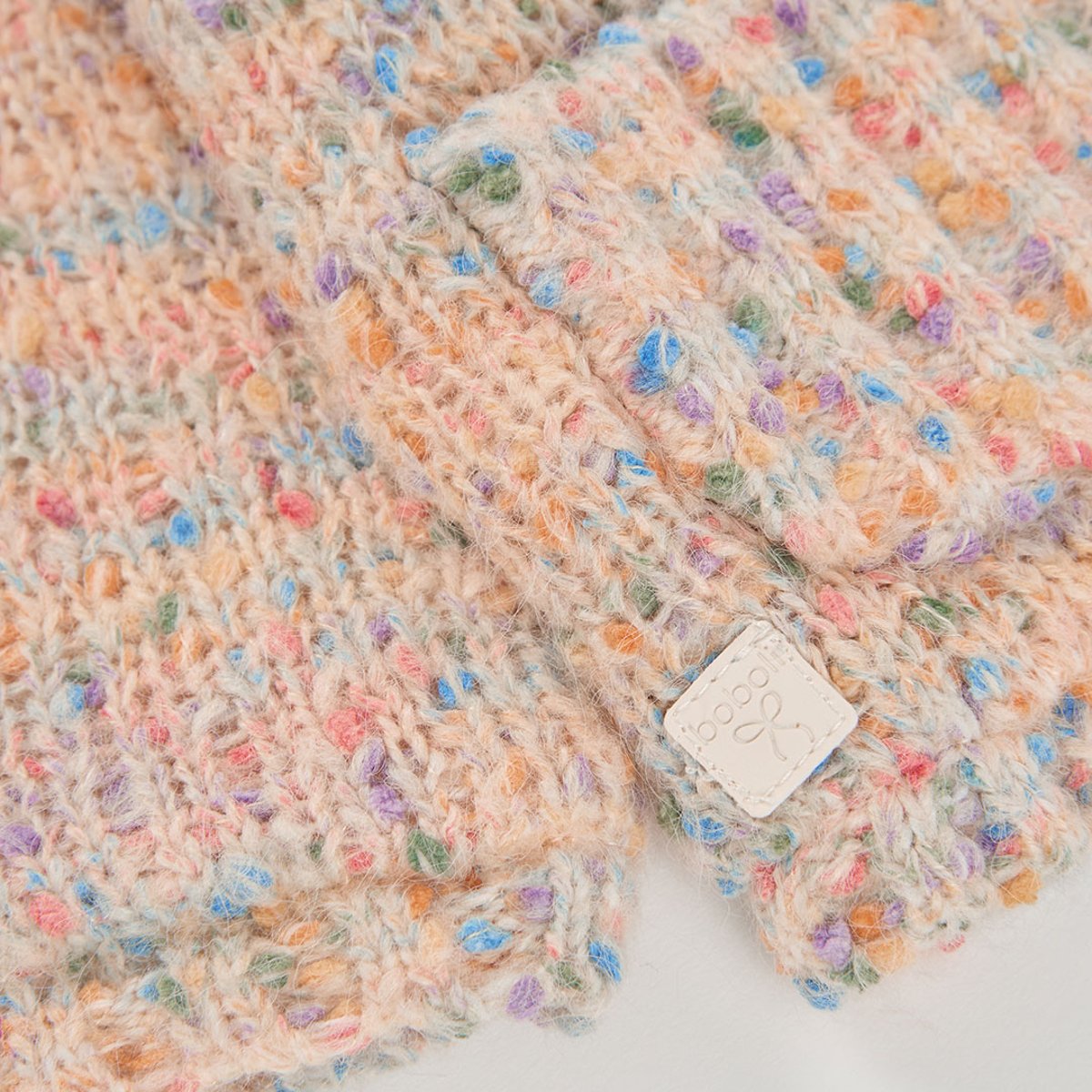 Veste en maille fille à capuche blanc, BOBOLI