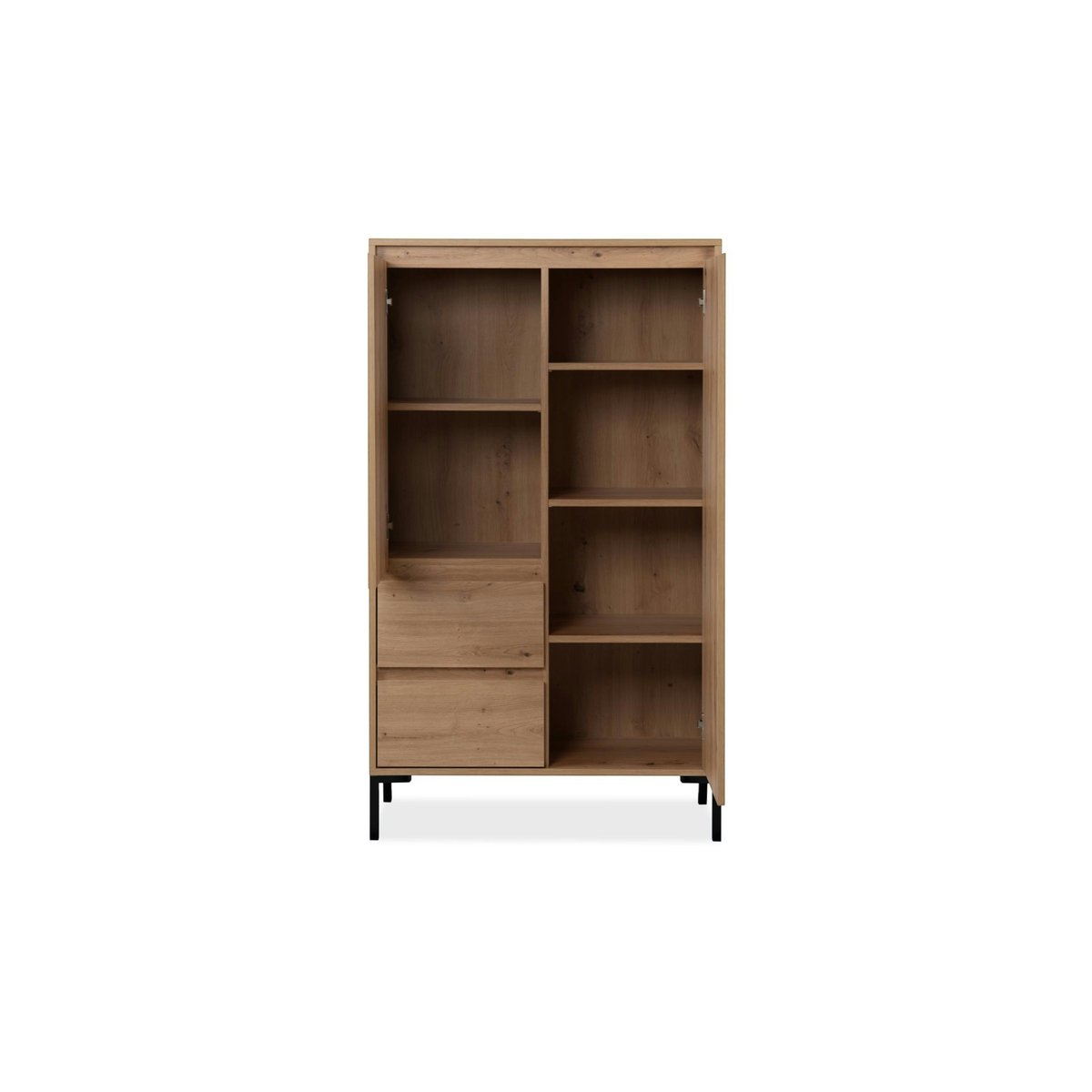 Buffet haut décor bois 2 portes 2 tiroirs KARVI bois naturel, PIER IMPORT