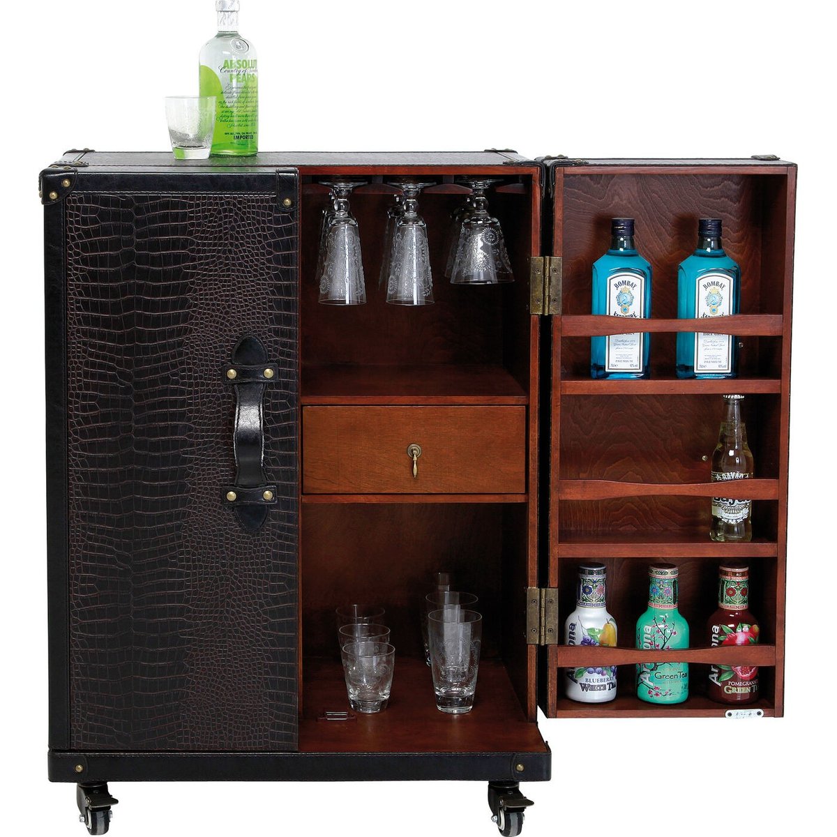 Bar-coffre en simili croco, GLOBETROTTER autres, KARE DESIGN