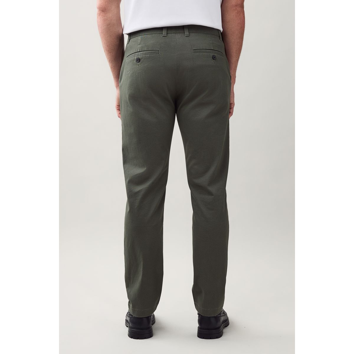 Pantalon chino doux stretch imprimé vert, NEXT