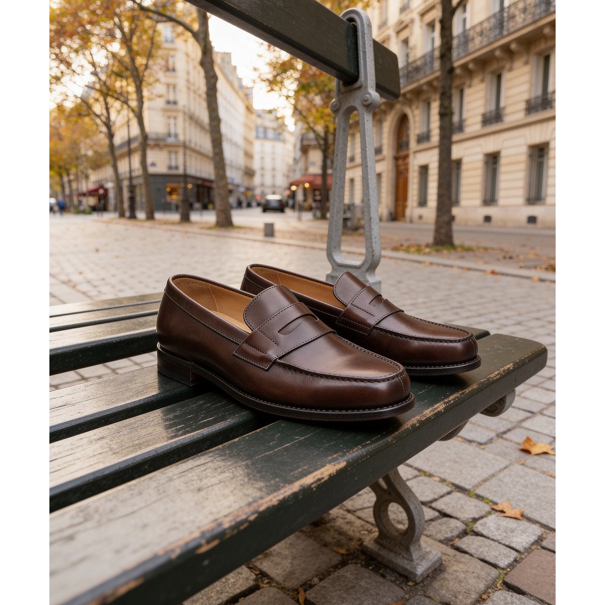 Mocassins cuir COLLEGE 1986 marron foncé, FINSBURY