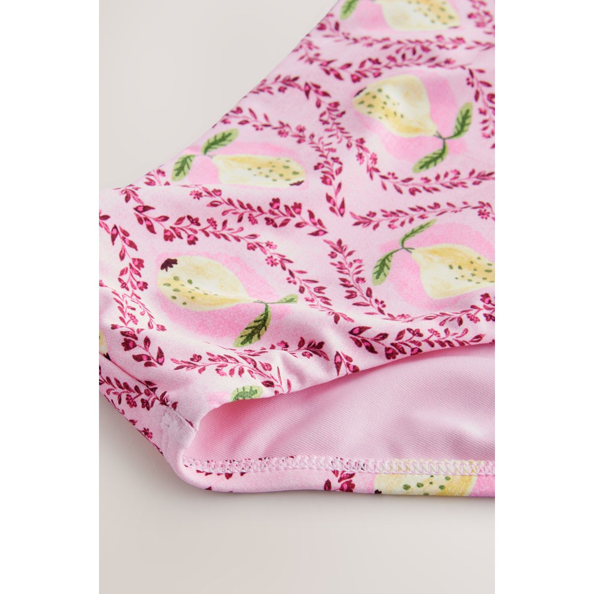 Bas de bikini échancré effet ventre plat rose/jaune citron, NEXT