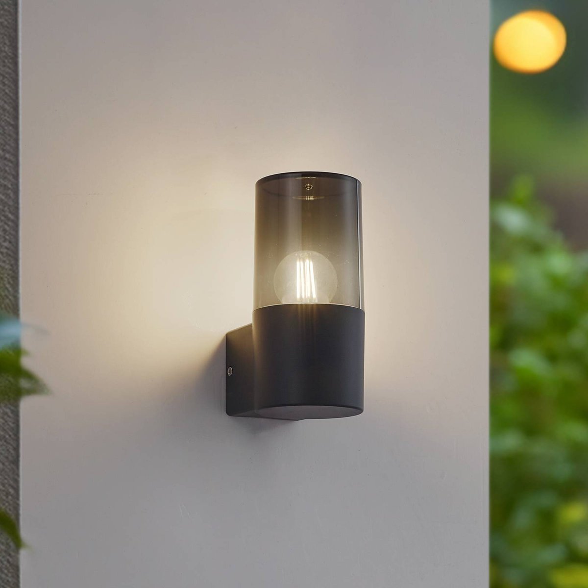 Applique extérieure en aluminium moderne gris fumé, LINDBY