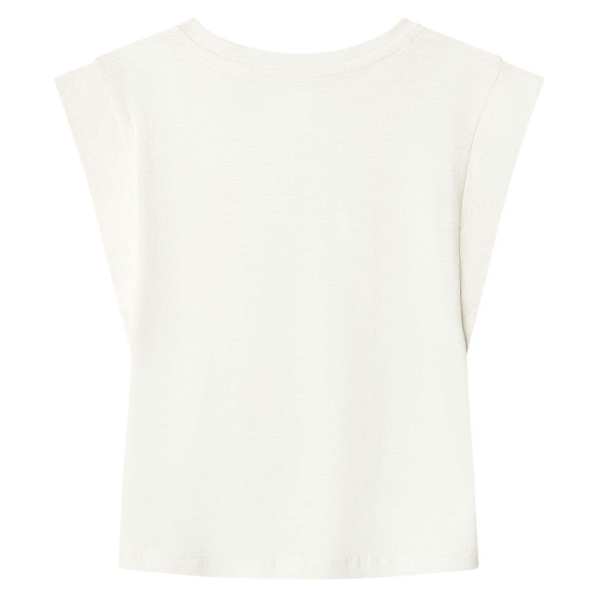 T-Shirt Sans Manches Imprimée blanche mousse, PEPE JEANS