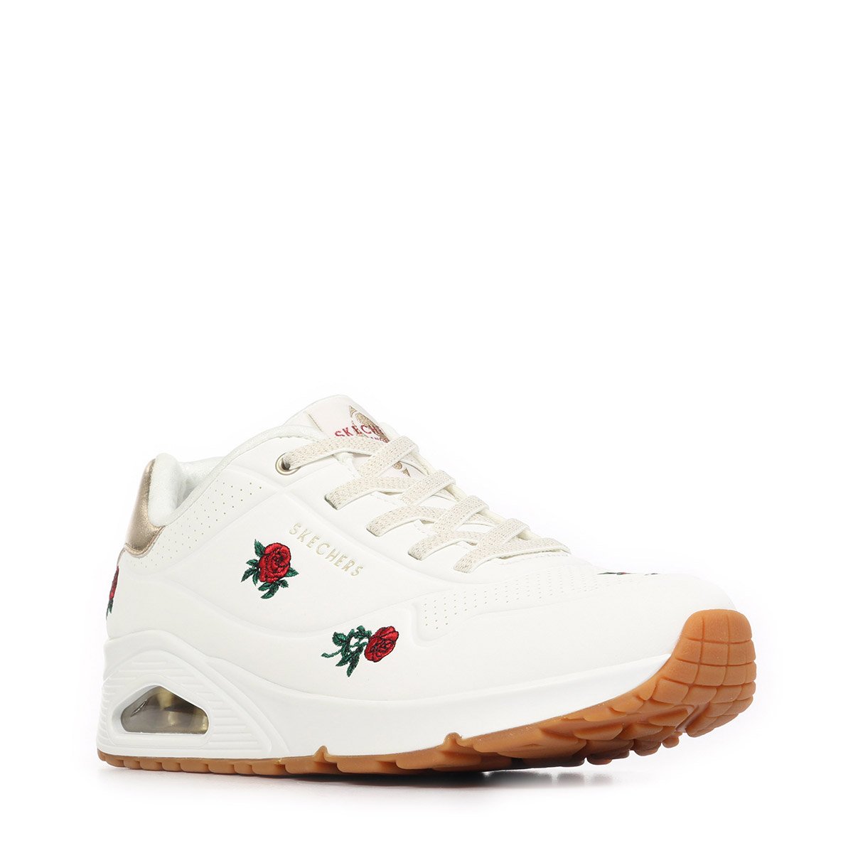 Baskets UNO CHAMPAGNE & ROSES white red gold, SKECHERS
