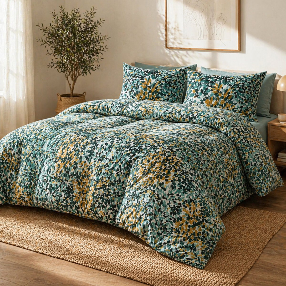 Parure housse de couette coton, Telma multicolore, C DESIGN HOME TEXTILE