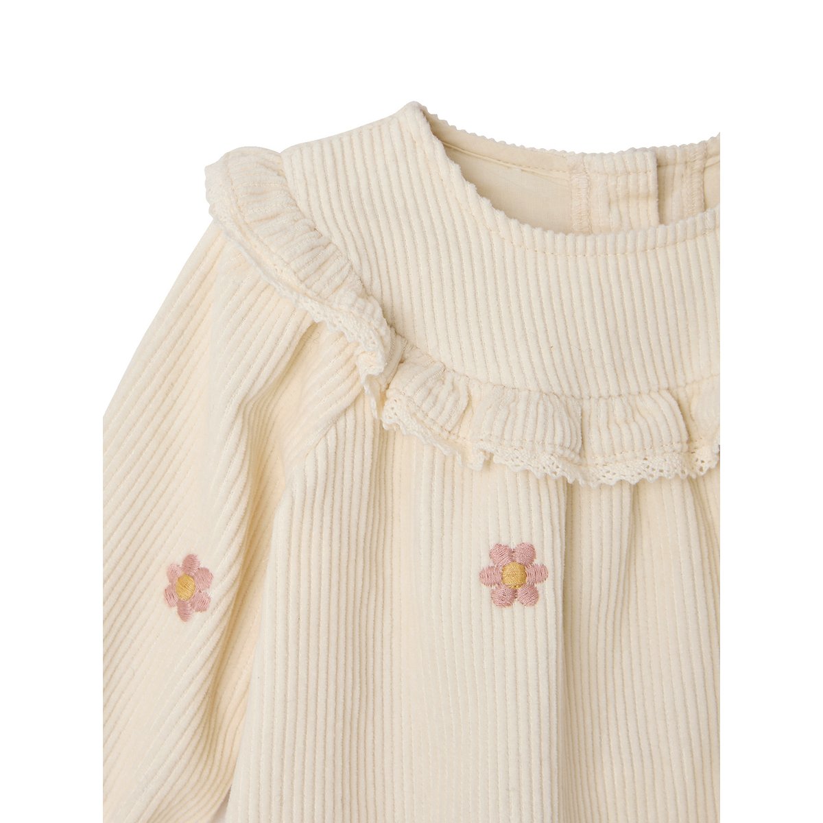 Ensemble robe et collants naissance vanille, VERTBAUDET