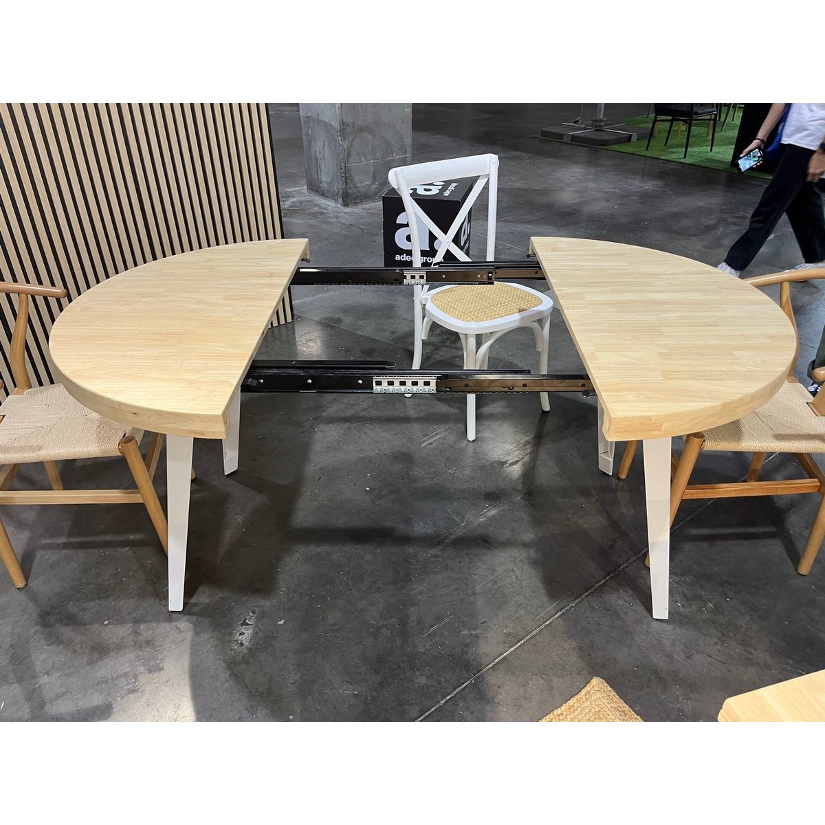 Table repas extensible en bois et acier - MATIKA blanc, MATHI DESIGN