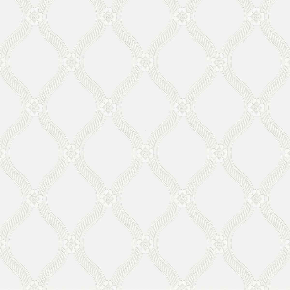 Papier peint à peindre Teillis fleuris blanc, LAURA ASHLEY