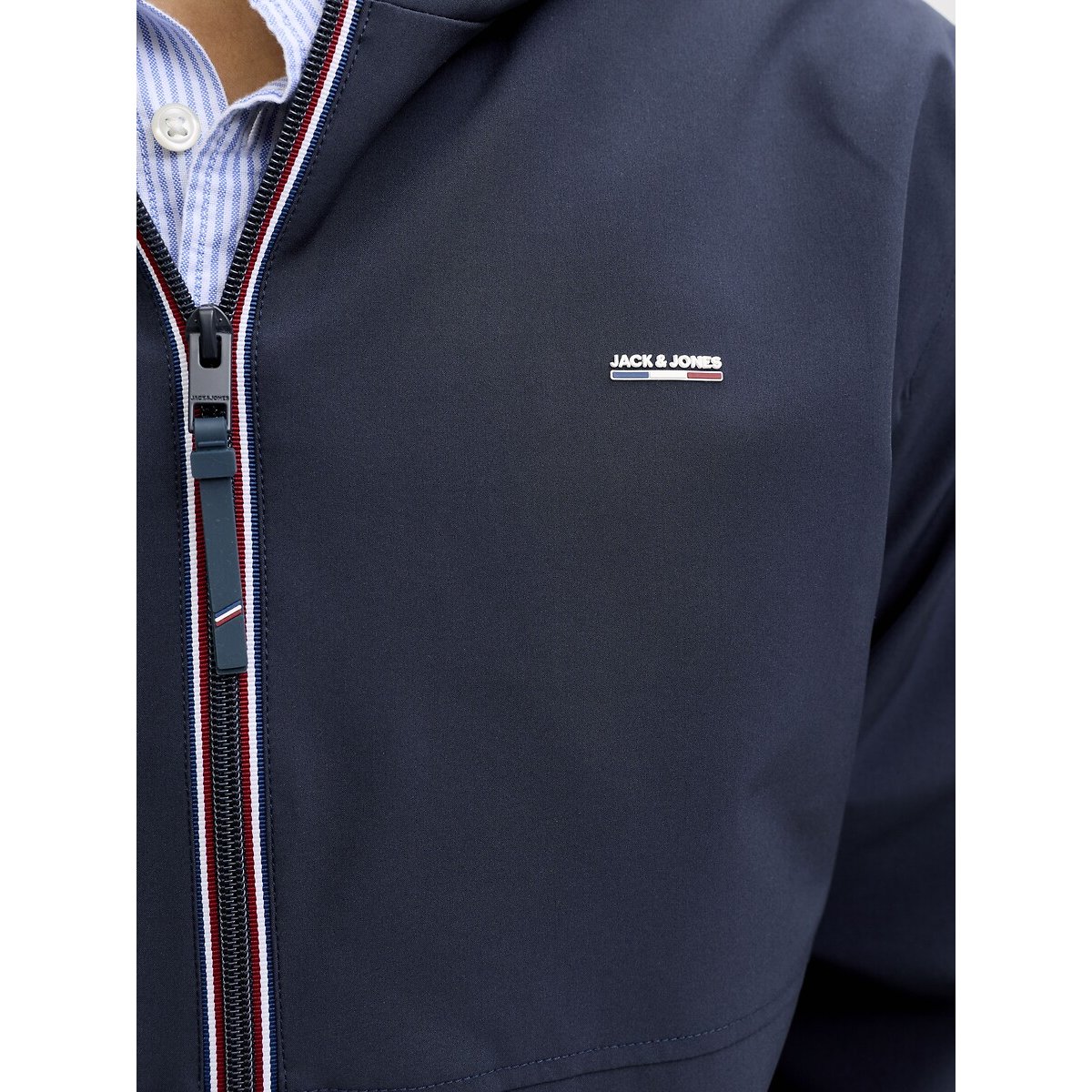 Coupe-vent à capuche bleu marine, JACK & JONES
