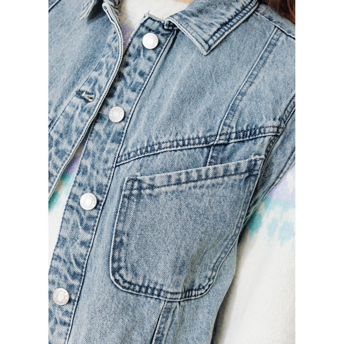 Veste jean sans manches LEONIE jean clair, PROMOD