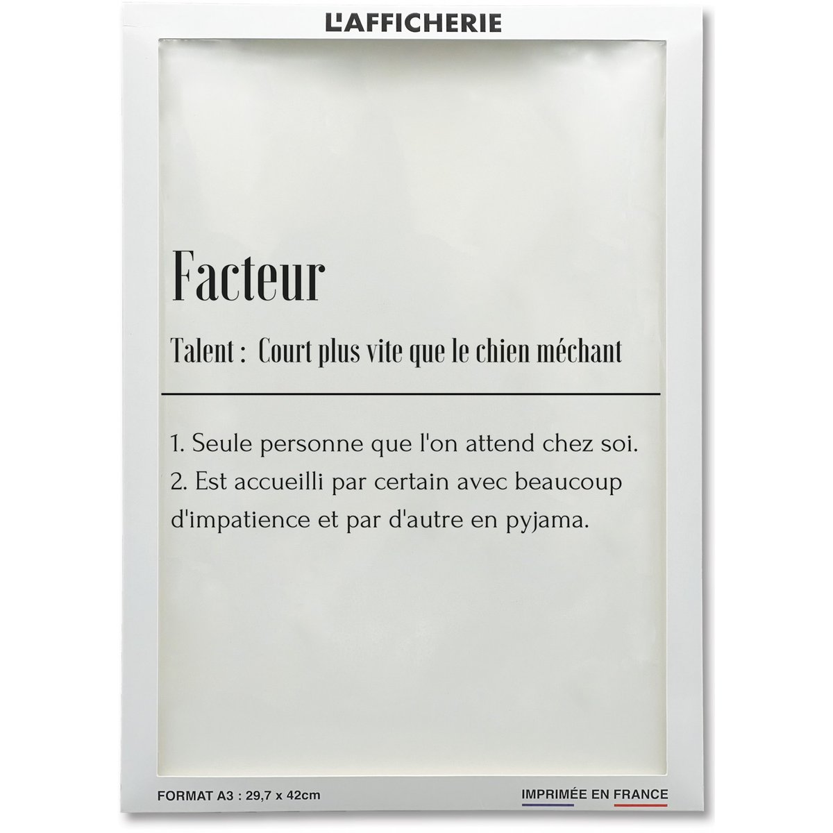 Affiche Définition Facteur blanc, L'AFFICHERIE