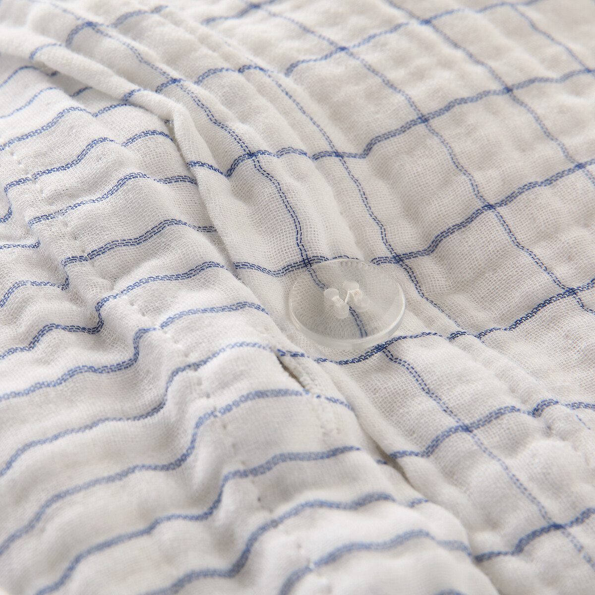 Housse de couette en gaze de coton, Cotto bleu/blanc, LA REDOUTE INTERIEURS