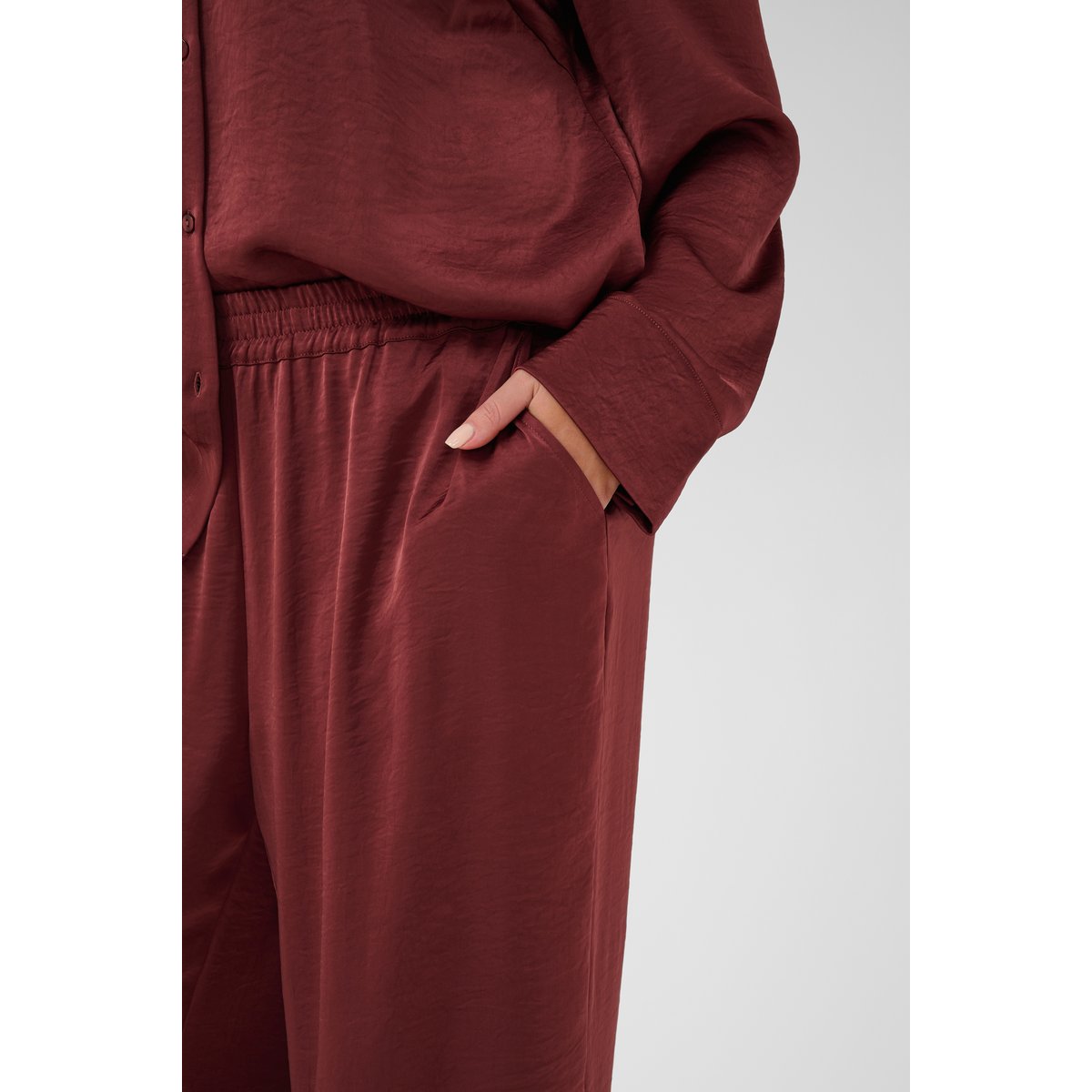 Pantalon casual rouge port, KAFFE CURVE