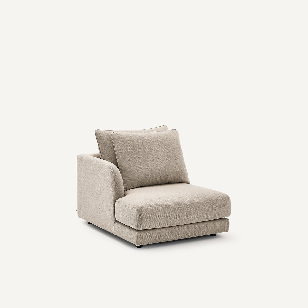 Linkes Sofa-Halbmodul, kombinierbar, aus Tweed, TIBERIO natur/hellgrau, AM.PM