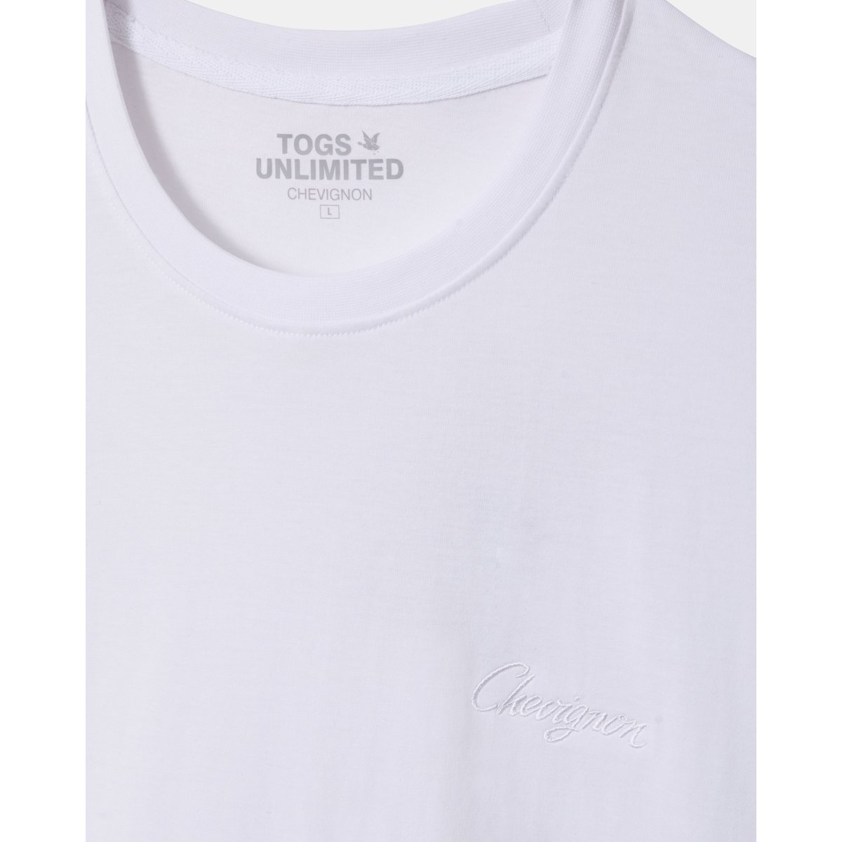T-Shirt motif devant; brodé TEE CUSTOM blanc, CHEVIGNON